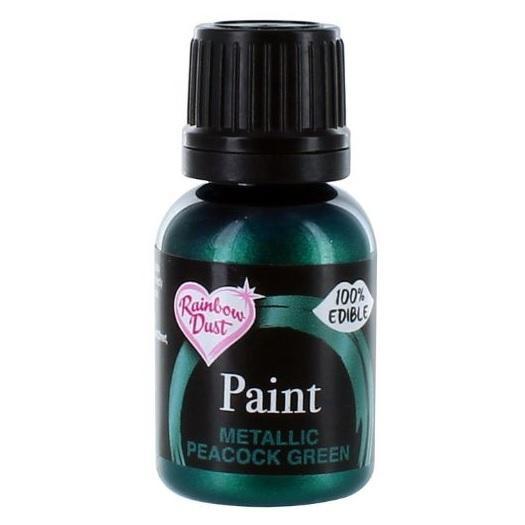 RD Metallic Food Paint Peacock Green 25ml, Hobby en Vrije tijd, Taarten en Cupcakes maken, Nieuw, Verzenden