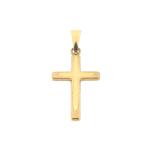 8 Krt. Hanger van een subtiel kruisje (religieus), Sieraden, Tassen en Uiterlijk, Antieke sieraden, Ophalen of Verzenden, Goud
