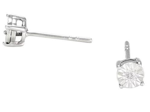 Veiling - Witgoud Diamanten Oorbellen (Diamant: 0,01ct/2), Sieraden, Tassen en Uiterlijk, Edelstenen