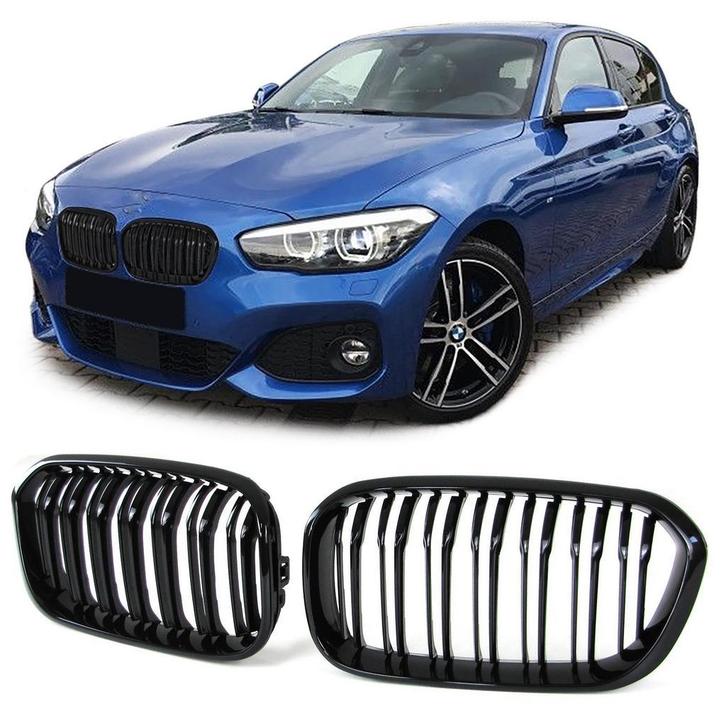 Grill voor BMW 1 Serie F20/F21 LCI glans zwart dubbelspijls, Auto diversen, Tuning en Styling