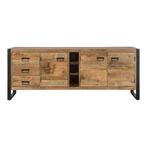 Dressoir Mangohout Kelvin 200 cm, Huis en Inrichting, Kasten | Dressoirs, Verzenden, Nieuw, 200 cm of meer, Industriële meubels
