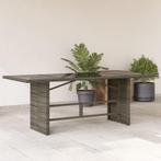 vidaXL Tuintafel met glazen blad 190x80x75 cm poly rattan, Verzenden, Nieuw