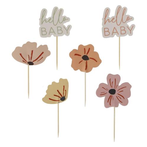 Babyshower Cupcake Toppers Hello Baby 12st, Hobby en Vrije tijd, Feestartikelen, Nieuw, Verzenden