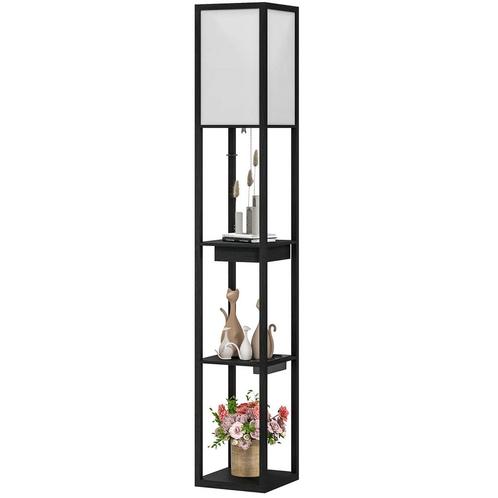 TRUUSK Staande Lamp, Staande Lamp Met 3 Vakken, E27 Fitting,, Huis en Inrichting, Lampen | Vloerlampen, Nieuw, Verzenden