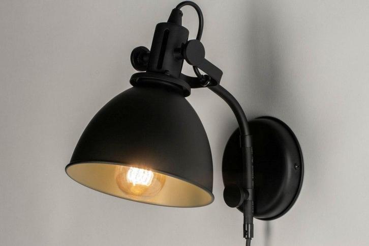 Rietveld Wandlampen - Zwart - Metaal, Huis en Inrichting, Lampen | Wandlampen, Verzenden