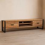 Tv-meubel Mangohout Kelvin 200 cm, Huis en Inrichting, Kasten | Televisiemeubels, Verzenden, Nieuw, 200 cm of meer, Minder dan 100 cm