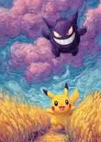 AT9 - [Canvas XL] Pikachu x Gengar - Van Gogh Tribute, Nieuw