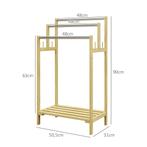 TRUUSK Vrijstaande Handdoekhouder - Bamboe - Met 4 Haken - 3, Verzenden, Nieuw