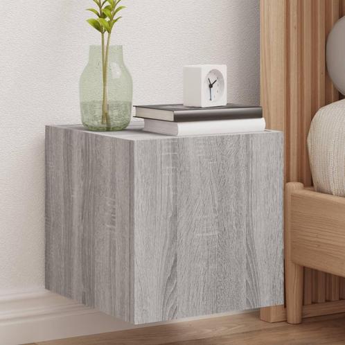 vidaXL Tv-wandmeubel met LED-verlichting 30,5x35x30 cm grijs, Huis en Inrichting, Kasten | Televisiemeubels, Nieuw, Overige houtsoorten