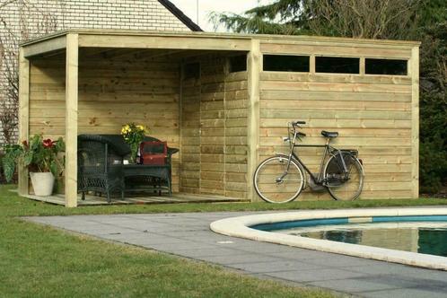 Berging met veranda 2,16 x 5,10 m, Tuin en Terras, Overkappingen