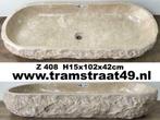 Beige / wit / crèmekleurige trog wasbak | marmer | 70-110 cm, Nieuw, Wasbak of Wastafel, 25 tot 50 cm, 50 tot 100 cm