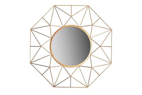Muurspiegel DIAMOND L 80cm ijzer goud - 43733, Huis en Inrichting, Woonaccessoires | Spiegels, Ophalen of Verzenden