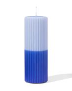 HEMA Stompkaars Ø7x19 rib blauw, Huis en Inrichting, Woonaccessoires | Kandelaars en Kaarsen, Verzenden, Nieuw, Blauw