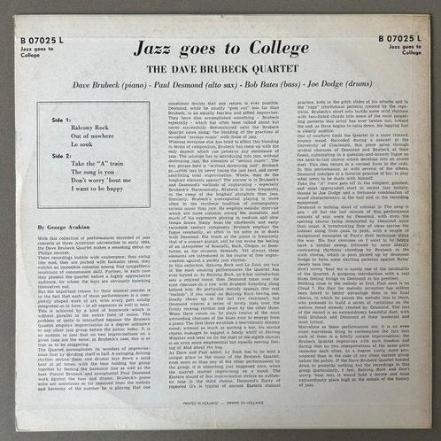 Dave Brubeck - Jazz Goes to College (1st Dutch!) - Diverse, Cd's en Dvd's, Vinyl Singles