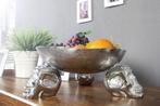 Design fruitschaal SKULL 35cm zilveren aluminium, Huis en Inrichting, Woonaccessoires | Vazen, Nieuw, Ophalen of Verzenden