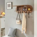 Wandkapstok Vilkön 30x80x16 cm walnootkleurig en zwart [en.c, Huis en Inrichting, Verzenden, Nieuw