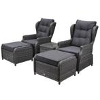 Toscane XL lounge balkonset verstelbaar 5-delig antraciet, Tuin en Terras, Ophalen of Verzenden, Nieuw, Wicker