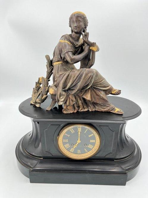 Tafel/bureauklokken - Marmer, Zinklegering - 1850-1900 -, Antiek en Kunst, Antiek | Klokken