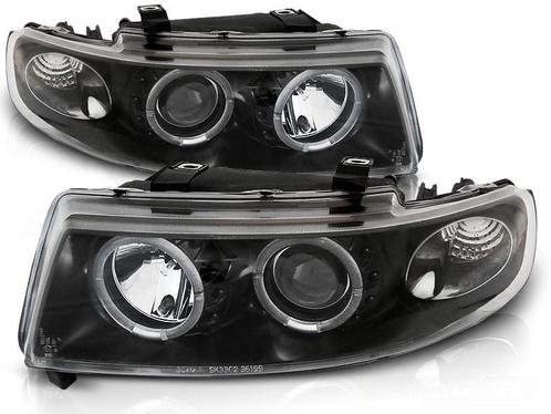 Koplampen SEAT LEON / TOLEDO 04 99-08 04 ANGEL EYES ZWART..., Auto-onderdelen, Verlichting, Nieuw, Ophalen of Verzenden