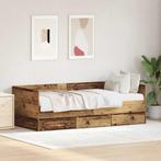 vidaXL Dagbedframe met lades Oud hout 90 x 200 cm Bewerkt, Verzenden, Nieuw, Bruin, Hout