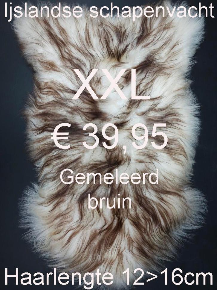 Schapenvacht IJSLANDSE Gemêleerde Bruin GROOT Moeflon €39,95, Huis en Inrichting, Woonaccessoires | Overige, Nieuw, Ophalen of Verzenden