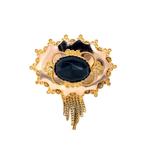 Gouden vintage broche met granaat 14 krt, Ophalen of Verzenden, Nieuw