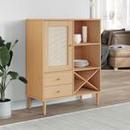vidaXL buffetkast SENJA 90x40x112 cm rattan look grenenhout, Verzenden, 100 tot 150 cm, Nieuw, 50 tot 100 cm