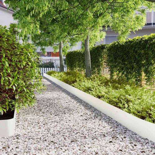 vidaXL Gazonranden 10 st 20x103 cm koudgewalst staal wit, Tuin en Terras, Overige Tuin en Terras, Nieuw, Verzenden