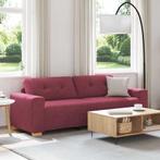 vidaXL 3-Zits Bank met kussen Wijnrood Stof, Huis en Inrichting, Verzenden, Nieuw, Driepersoons, Minder dan 150 cm
