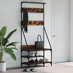 vidaXL Kledingrek met schoenenrek 80x40x184 cm gerookt, Verzenden, Nieuw