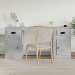 vidaXL Bureau met kast bewerkt hout betongrijs, Verzenden, Nieuw