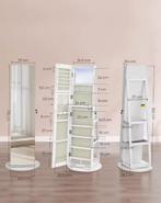 Draaibare Sieradenkast met LED, Spiegel en Opbergplanken, Huis en Inrichting, Kasten | Overige, Verzenden, Nieuw