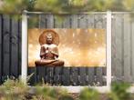 NR 1220: Tuinposter Boeddha goud 90x180cm, Nieuw