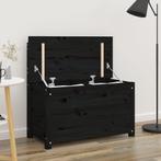 vidaXL Bankje 80x41x77 cm massief grenenhout zwart, Huis en Inrichting, Banken | Bankstellen, Verzenden, Nieuw, Hout, Minder dan 150 cm