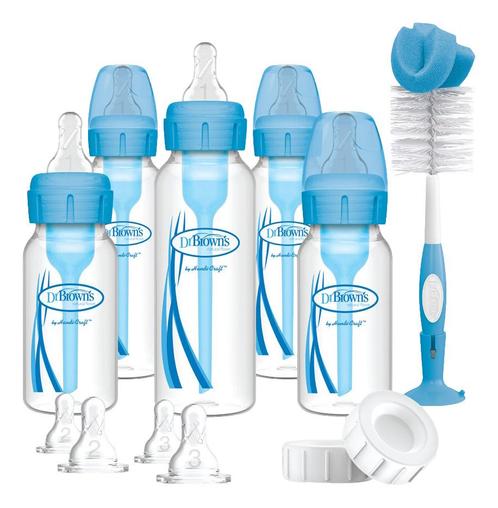 Dr Browns Options+ Anti-colic Blauw Smalle Hals Gift Set, Kinderen en Baby's, Kraamcadeaus en Geboorteborden, Nieuw, Verzenden