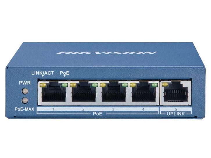 DS-3E0105P-E, 5 poorts PoE switch (4x PoE en 1x uplink), Audio, Tv en Foto, Videobewaking, Nieuw, Ophalen of Verzenden