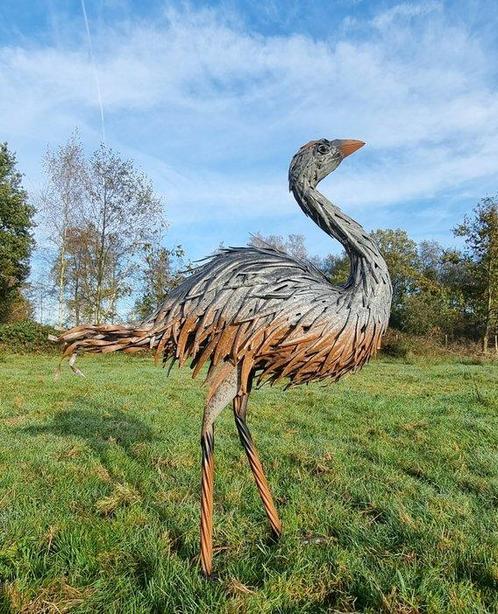 Figuur - Levensechte struisvogel - IJzer, Metaal, Antiek en Kunst, Kunst | Designobjecten