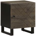 vidaXL Nachtkastje 40x33x46 cm massief mangohout zwart, Verzenden, Nieuw, Hout