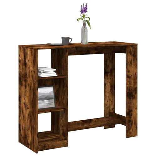 vidaXL Bartafel met schap 124x46x103,5 cm bewerkt hout, Huis en Inrichting, Tafels | Eettafels, Nieuw, Verzenden