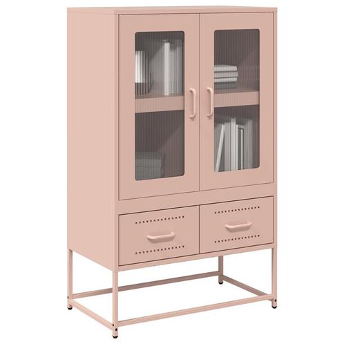 vidaXL buffetkast 68x39x111,5 cm staal roze, Huis en Inrichting, Kasten | Buffetkasten, Nieuw, Metaal, Verzenden