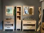 Badkamerkast teak 40x35x200cm - White wash