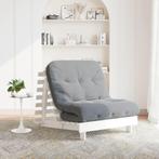 vidaXL Futon slaapbank met matras 80x206x11 cm massief, Huis en Inrichting, Verzenden, Nieuw, Wit