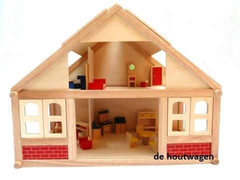groot poppenhuis inclusief meubeltjes, Kinderen en Baby's, Speelgoed | Poppenhuizen, Poppenhuis, Nieuw, Ophalen of Verzenden