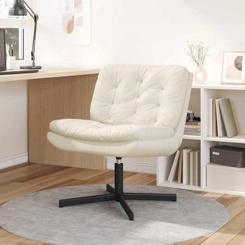 vidaXL Draaibare Relaxstoel met kussen Crème 63 x 75 x 76 cm, Huis en Inrichting, Stoelen, Nieuw, Verzenden