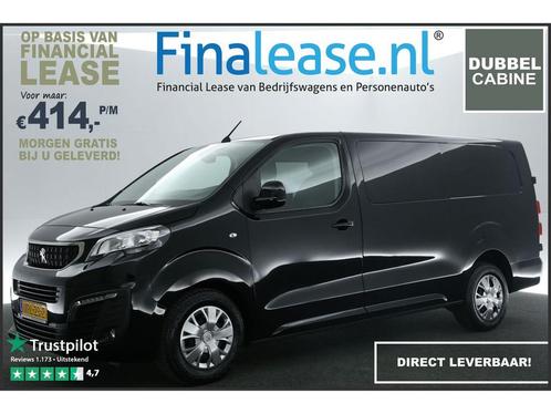 Peugeot Expert 2.0 BlueHDI L3H1 145PK DC Airco Cruise €468pm, Auto's, Bestelauto's, Lease, Handgeschakeld, Diesel, Zwart, Peugeot