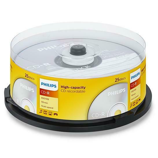 Philips | CD-R | 800 MB | 25 stuks, Computers en Software, Beschrijfbare discs, Nieuw, Verzenden