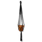 Plantenhanger Jazzy Zwart - Katoen - Macramé -, Huis en Inrichting, Woonaccessoires | Overige, Ophalen of Verzenden, Nieuw