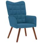 vidaXL Relaxstoel fluweel blauw, Huis en Inrichting, Fauteuils, Verzenden, Nieuw
