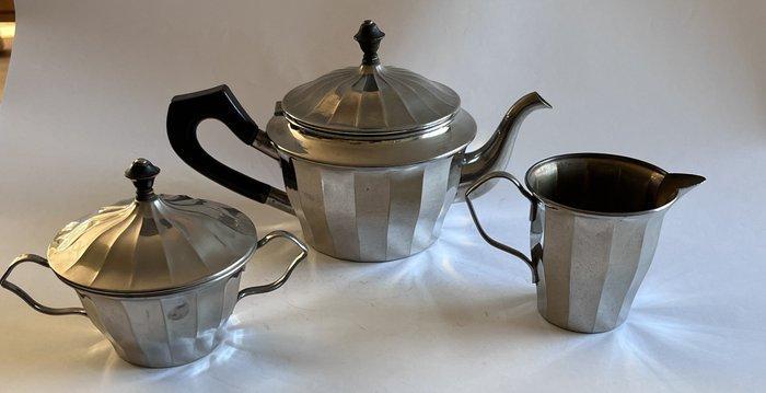 WMF / Geislingen - Theeservies (3) - Vernikkeld messing, Antiek en Kunst, Curiosa en Brocante