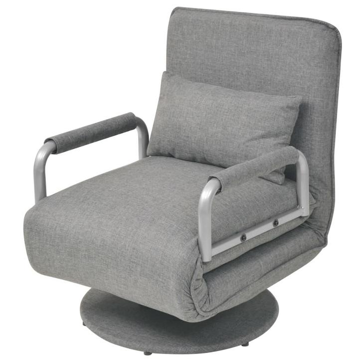 vidaXL Draaistoel en slaapbank stof lichtgrijs, Huis en Inrichting, Fauteuils, Nieuw, Verzenden